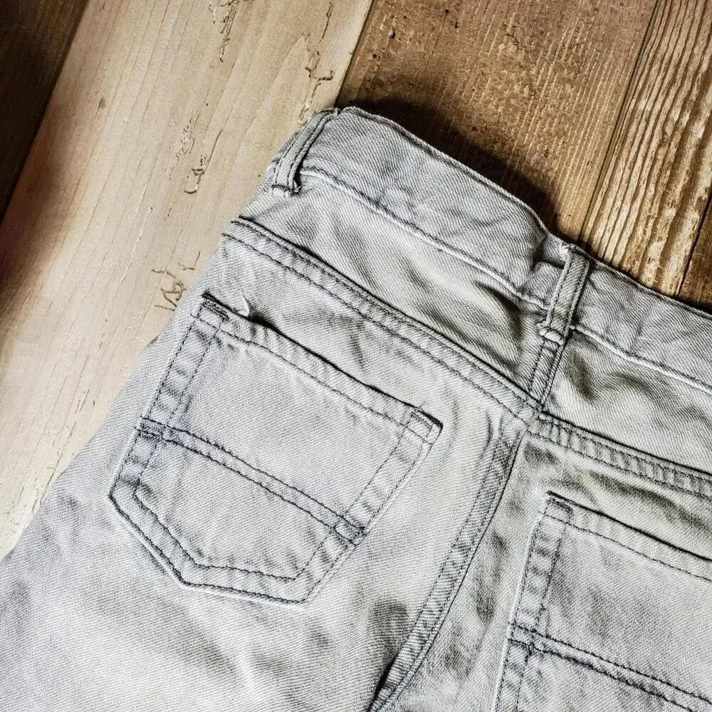 The Children's Place Size 7 Grey Wash Boy's Adjustable Waist Cotton Skinny Jeans